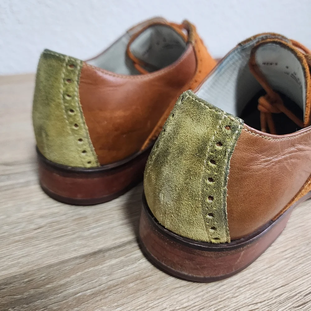 COLE HAAN Saddle Brown Two Tone Oxford Men's Lace Up Shoe 9M